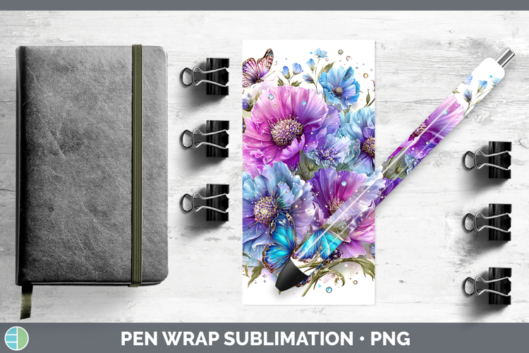 Best Sellers 04 Rainbow Summer Wild Flowers Pen Wrap Sublima