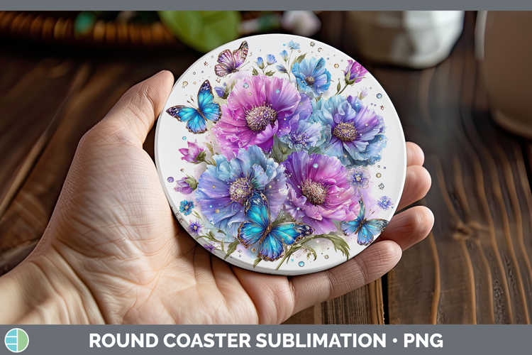 Best Sellers 04 Rainbow Summer Wild Flowers Round Coaster Su