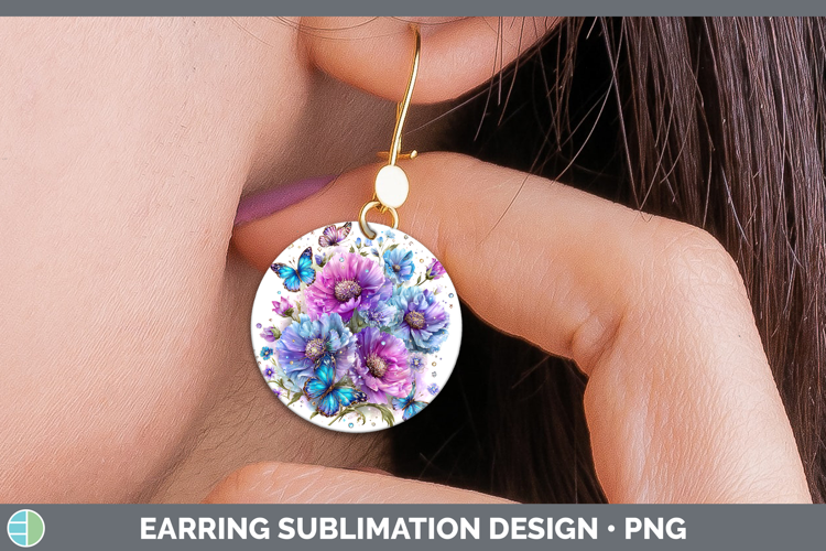 Best Sellers 04 Rainbow Summer Wild Flowers Round Earrings S