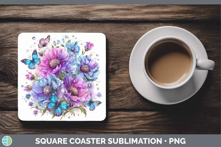 Best Sellers 04 Rainbow Summer Wild Flowers Square Coaster S