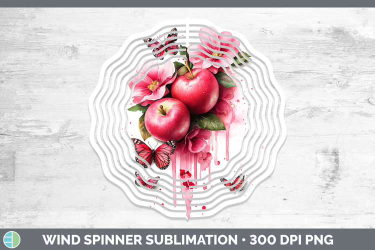 Best Sellers 05 Pink Drips Apple Wind Spinner Sublimation Sp