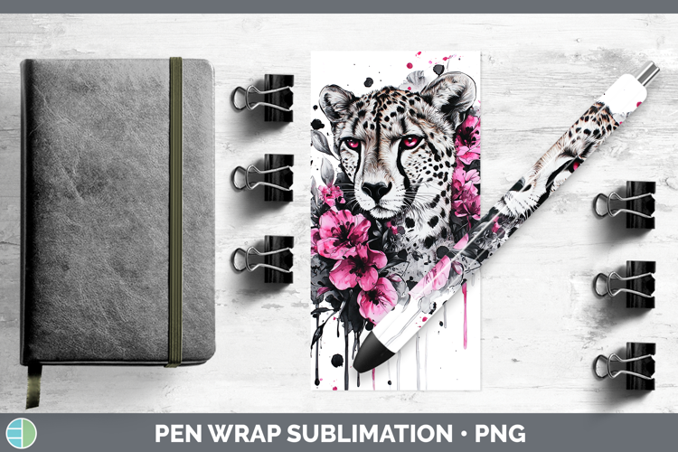 Best Sellers 05 Pink Drips Cheetah Pen Wrap Sublimation Pen
