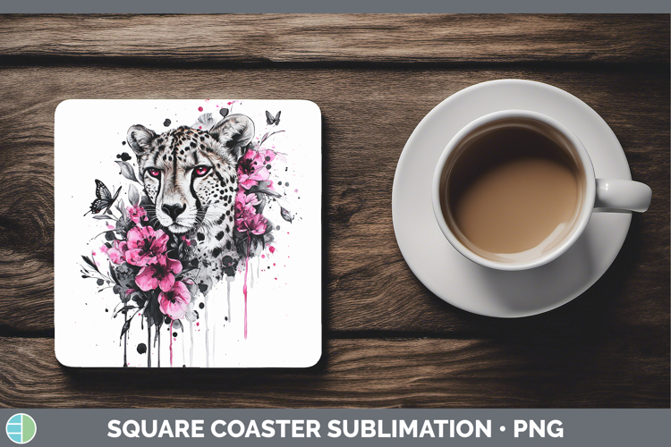 Best Sellers 05 Pink Drips Cheetah Square Coaster Sublimatio
