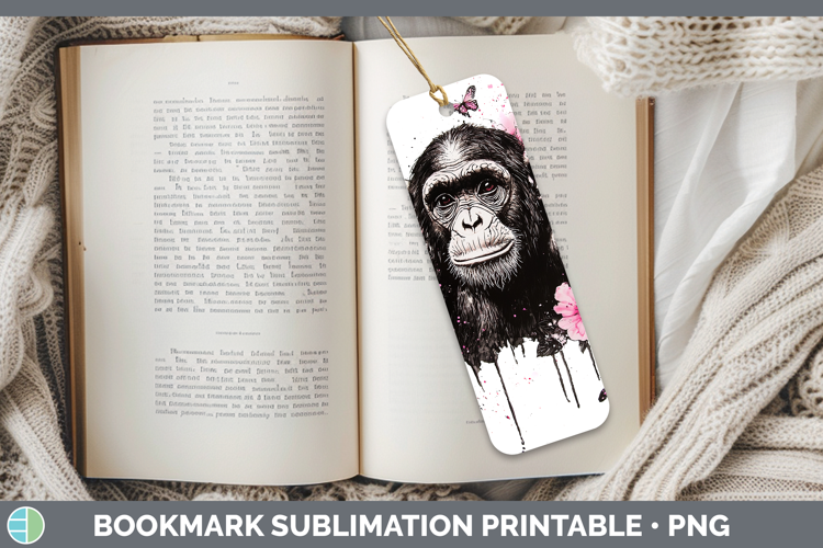 Best Sellers 05 Pink Drips Chimpanzee Bookmark Sublimation P