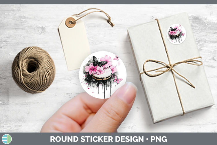 Best Sellers 05 Pink Drips Cookies Stickers | Round Labels D