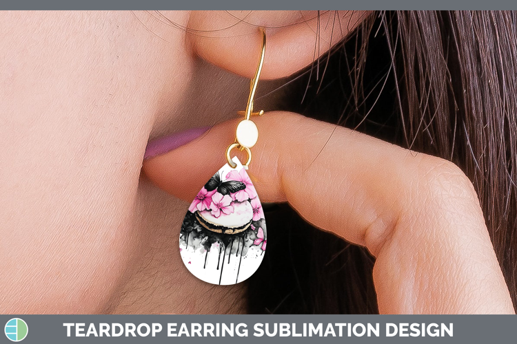Best Sellers 05 Pink Drips Cookies Teardrop Earrings Sublima