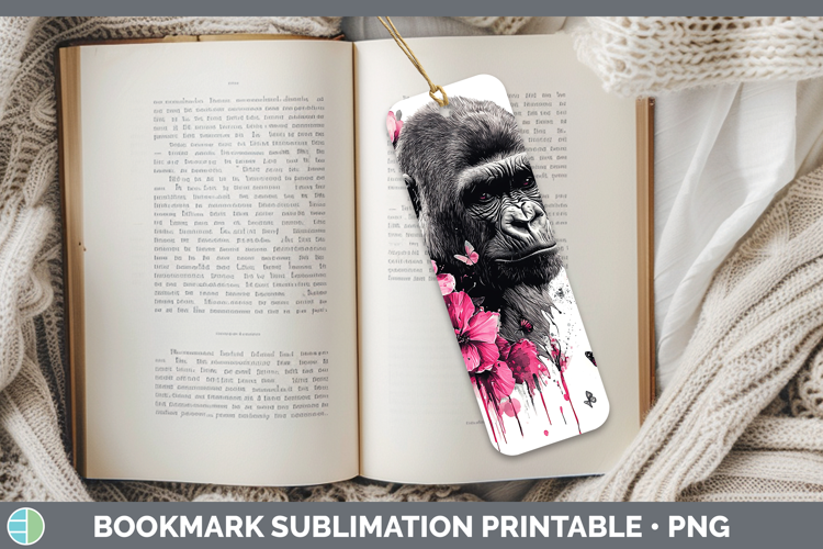 Best Sellers 05 Pink Drips Gorilla Bookmark Sublimation Prin