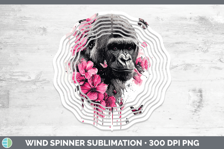 Best Sellers 05 Pink Drips Gorilla Wind Spinner Sublimation