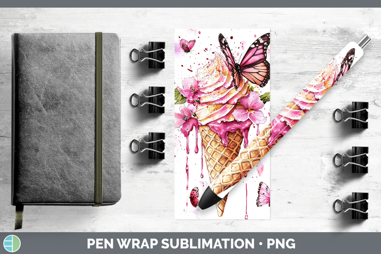 Best Sellers 05 Pink Drips Ice Cream Pen Wrap Sublimation Pe