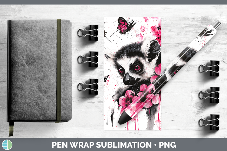 Best Sellers 05 Pink Drips Lemur Pen Wrap Sublimation Pen De