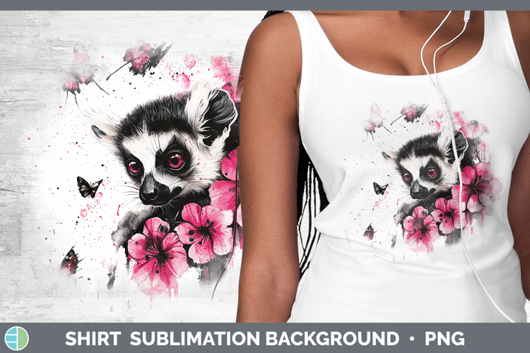 Best Sellers 05 Pink Drips Lemur Shirt Sublimation Backgroun