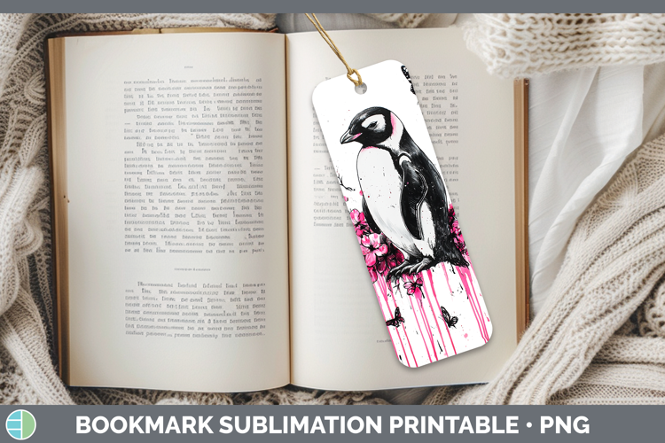 Best Sellers 05 Pink Drips Penguin Bookmark Sublimation Prin