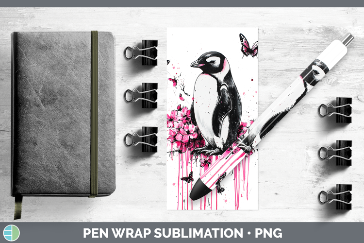 Best Sellers 05 Pink Drips Penguin Pen Wrap Sublimation Pen