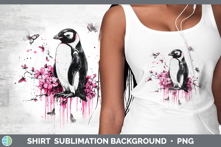 Best Sellers 05 Pink Drips Penguin Shirt Sublimation Backgro