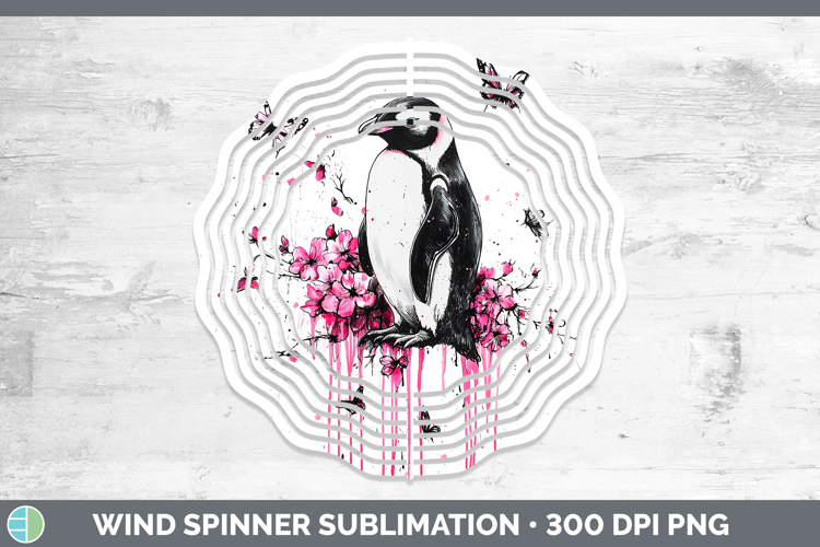 Best Sellers 05 Pink Drips Penguin Wind Spinner Sublimation