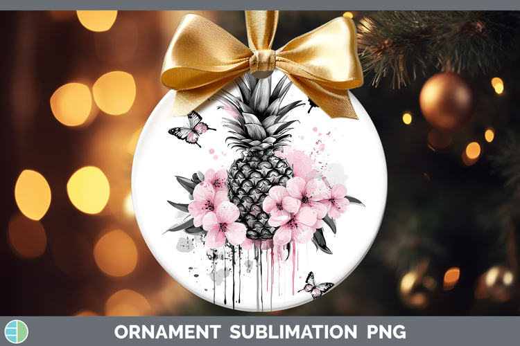 Best Sellers 05 Pink Drips Pineapple Ornament Sublimation Ba