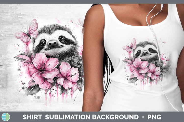 Best Sellers 05 Pink Drips Sloth Shirt Sublimation Backgroun