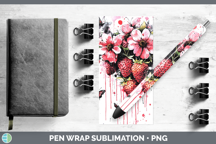 Best Sellers 05 Pink Drips Strawberry Pen Wrap Sublimation P
