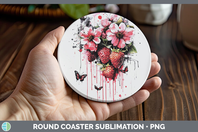 GorgeousBest Sellers 05 Pink Drips Round Coaster design.
