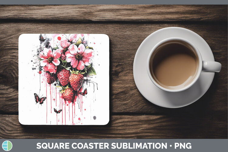 GorgeousBest Sellers 05 Pink Drips Square Coaster design.