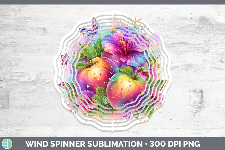 Best Sellers 05 Rainbow Summer Apple Wind Spinner Sublimatio