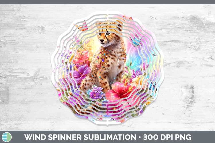 Best Sellers 05 Rainbow Summer Cheetah Wind Spinner Sublimat