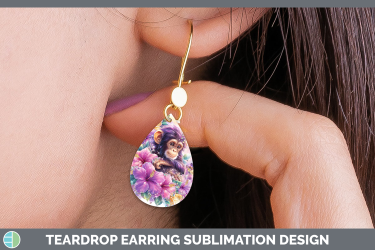 Best Sellers 05 Rainbow Summer Chimpanzee Teardrop Earrings