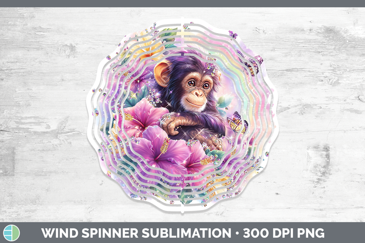 Best Sellers 05 Rainbow Summer Chimpanzee Wind Spinner Subli
