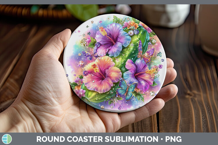GorgeousBest Sellers 05 Rainbow Summer Round Coaster design.