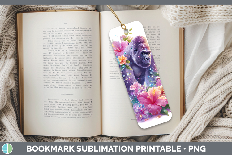 Best Sellers 05 Rainbow Summer Gorilla Bookmark Sublimation