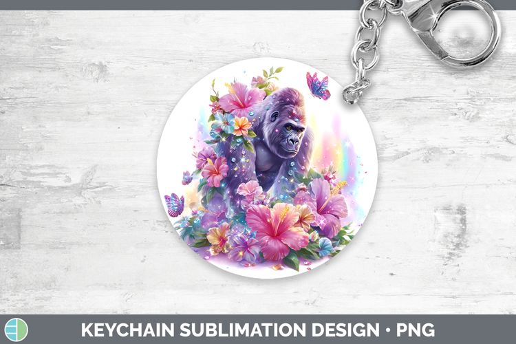 Best Sellers 05 Rainbow Summer Gorilla Keychain Sublimation