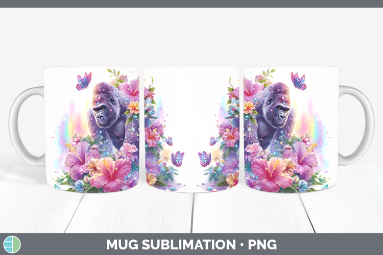 Best Sellers 05 Rainbow Summer Gorilla Mug Wrap Sublimation