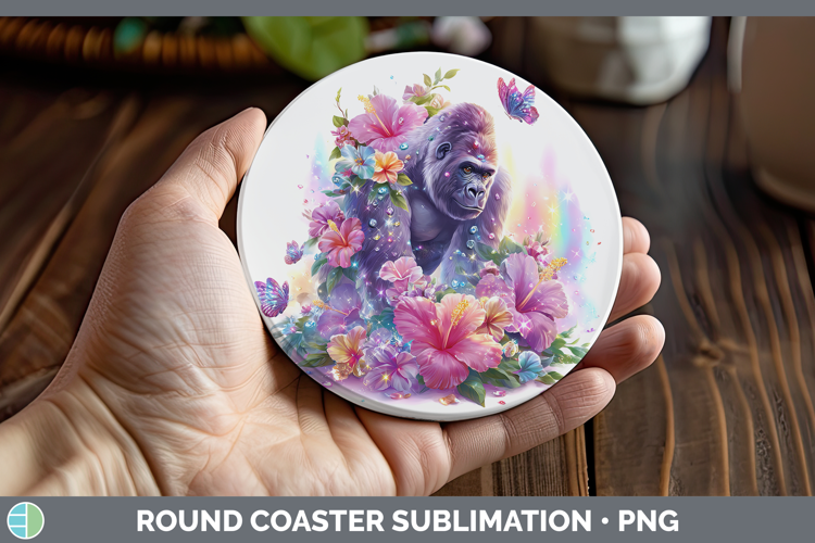 Best Sellers 05 Rainbow Summer Gorilla Round Coaster Sublima