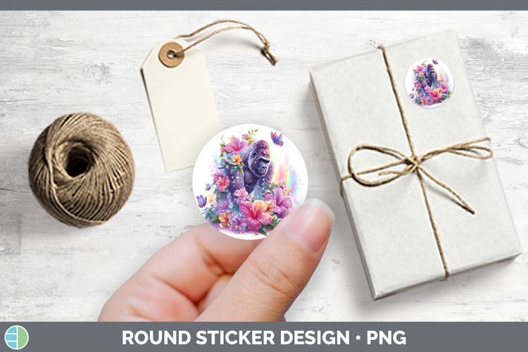 Best Sellers 05 Rainbow Summer Gorilla Stickers | Round Labe