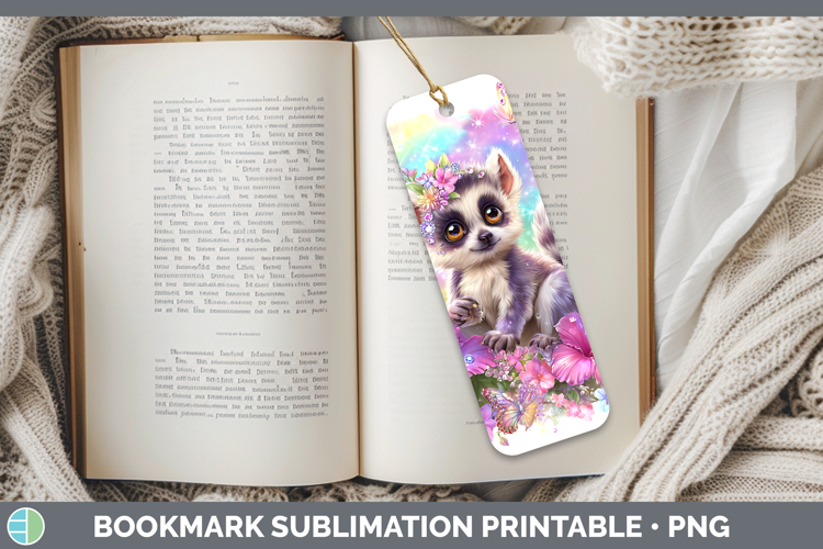 Best Sellers 05 Rainbow Summer Lemur Bookmark Sublimation Pr