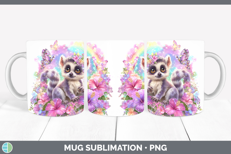 Best Sellers 05 Rainbow Summer Lemur Mug Wrap Sublimation Co