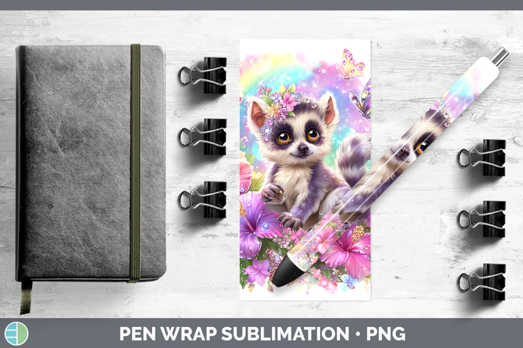Best Sellers 05 Rainbow Summer Lemur Pen Wrap Sublimation Pe
