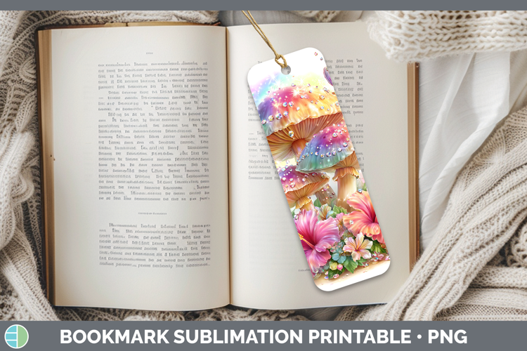 Best Sellers 05 Rainbow Summer Mushroom Bookmark Sublimation