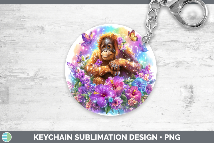Best Sellers 05 Rainbow Summer Orangutan Keychain Sublimatio