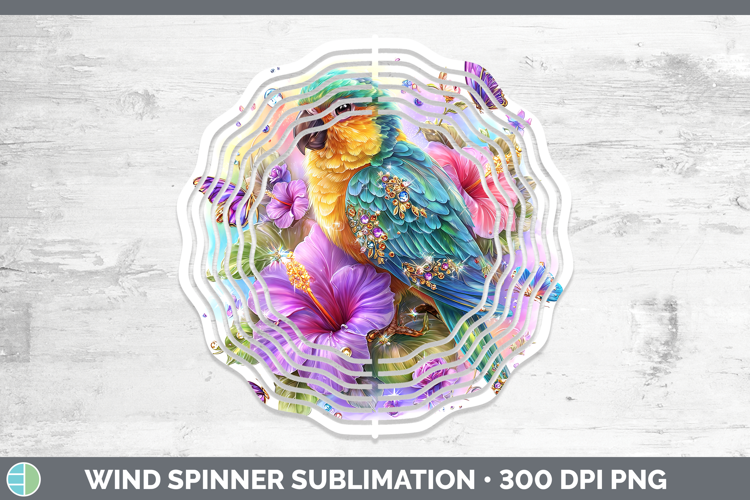 Best Sellers 05 Rainbow Summer Parrot Wind Spinner Sublimati