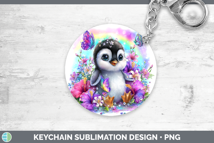Best Sellers 05 Rainbow Summer Penguin Keychain Sublimation