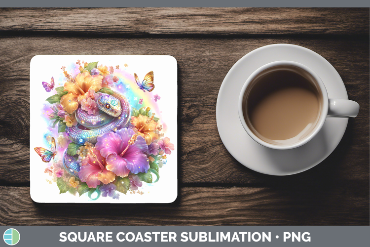 Best Sellers 05 Rainbow Summer Snake Square Coaster Sublimat