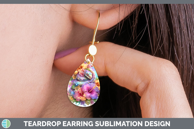 Best Sellers 05 Rainbow Summer Snake Teardrop Earrings Subli