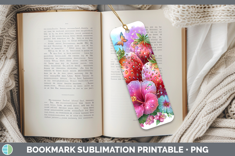Best Sellers 05 Rainbow Summer Strawberry Bookmark Sublimati