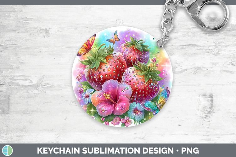 Best Sellers 05 Rainbow Summer Strawberry Keychain Sublimati
