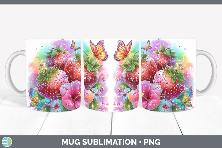 Best Sellers 05 Rainbow Summer Strawberry Mug Wrap Sublimati