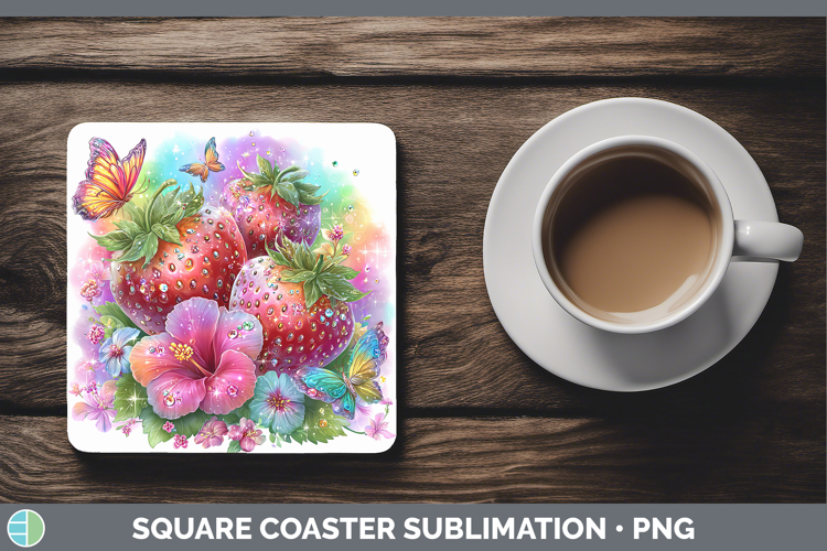 Best Sellers 05 Rainbow Summer Strawberry Square Coaster Sub