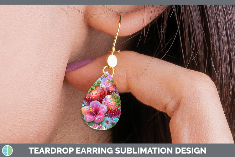 Best Sellers 05 Rainbow Summer Strawberry Teardrop Earrings