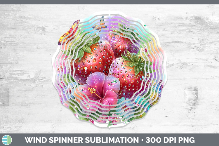 Best Sellers 05 Rainbow Summer Strawberry Wind Spinner Subli