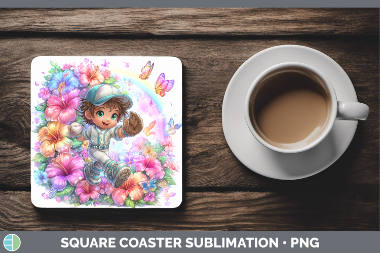 Baseball Square Coaster Best Sellers 06 Rainbow Summer Subli
